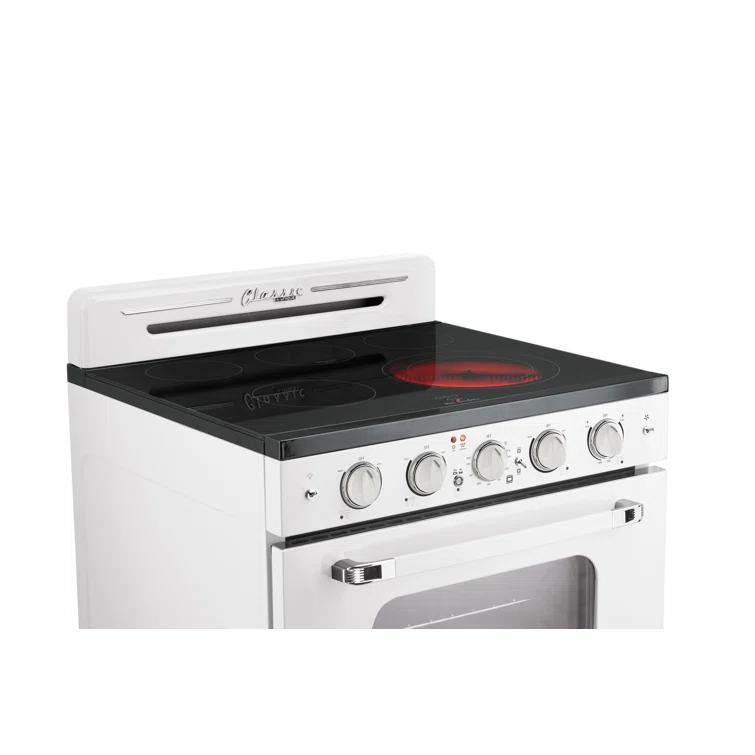 Unique Appliances Classic Retro 30" 5 Element 3.9 cu. ft. Freestanding Electric Glass Top Range with Convection Oven UGP-30CR EC W