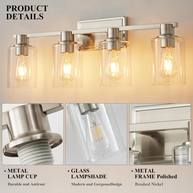 4 - Light Dimmable Vanity Light Mirror Headlights
