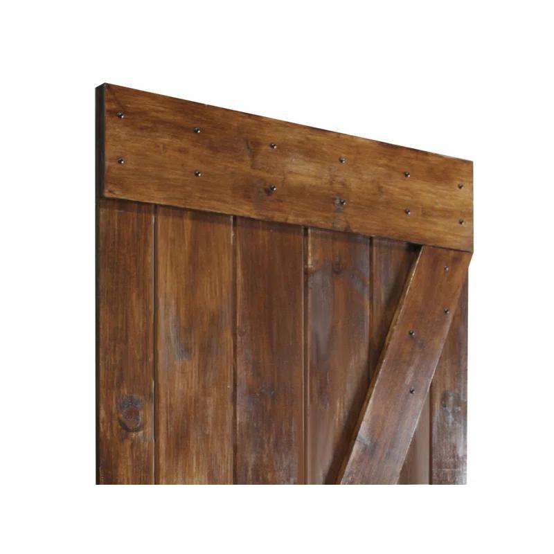 Calhome 84'' Solid Wood Paneled Painted without Installation Hardware Kit Barn Door