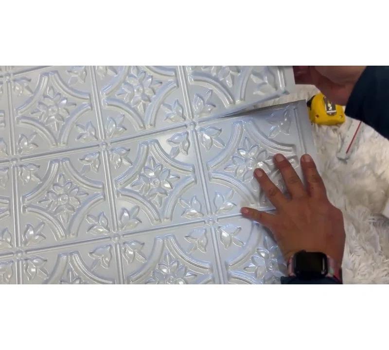 FromPlainToBeautifulInHours Gothic Reims 2 Ft. X 2 Ft. Drop-In Or Glue-Up PVC Ceiling Tile (Set of 10)