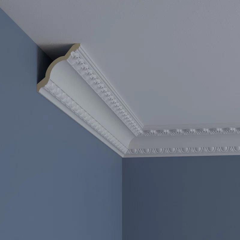Ekena Millwork 3"H x 2 3/4"P x 4 1/8"F x 94 1/2"L, (1 3/8" Repeat), Egg and Dart Crown Moulding