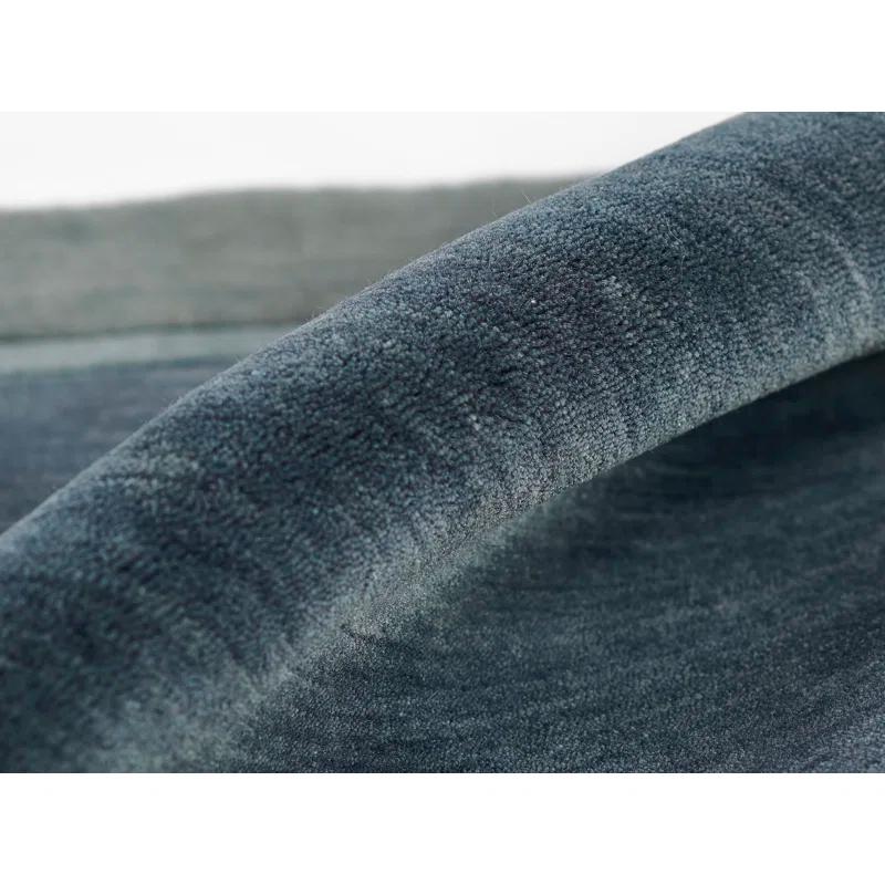 Zaley Handmade Tufted Wool Blue/Gray Area Rug