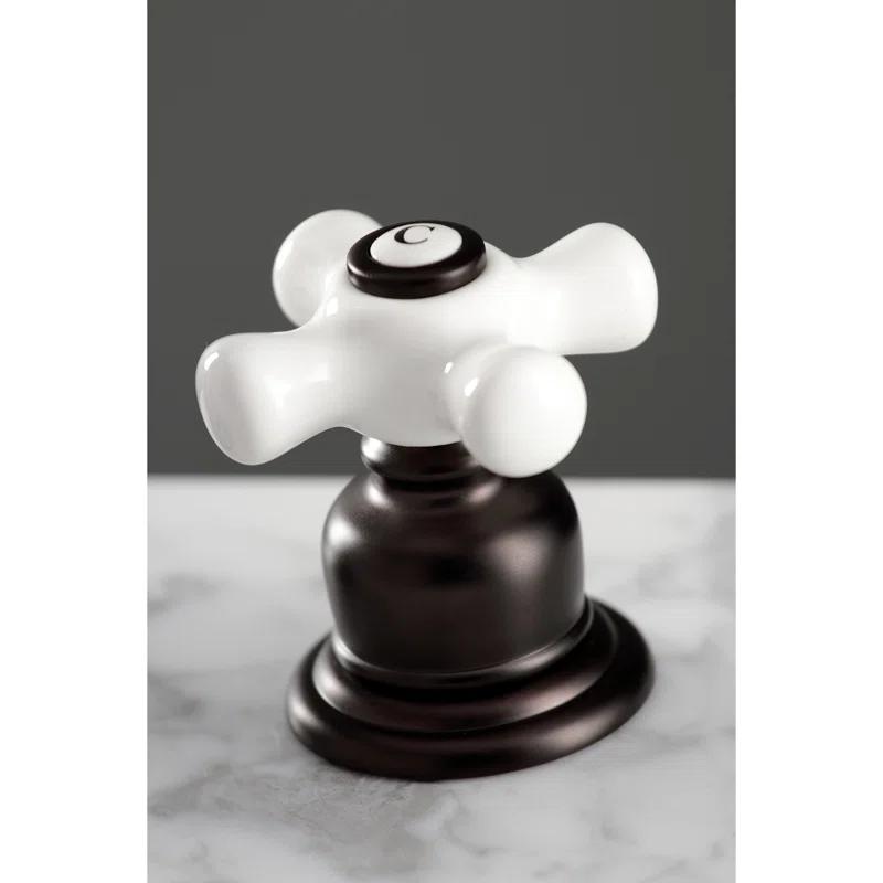 Kingston Brass FSC1975PX Kingston Brass American Classic Two-Handle 3-Hole Deck Mount Widespread Bathroom Faucet with Pop-Up Drain