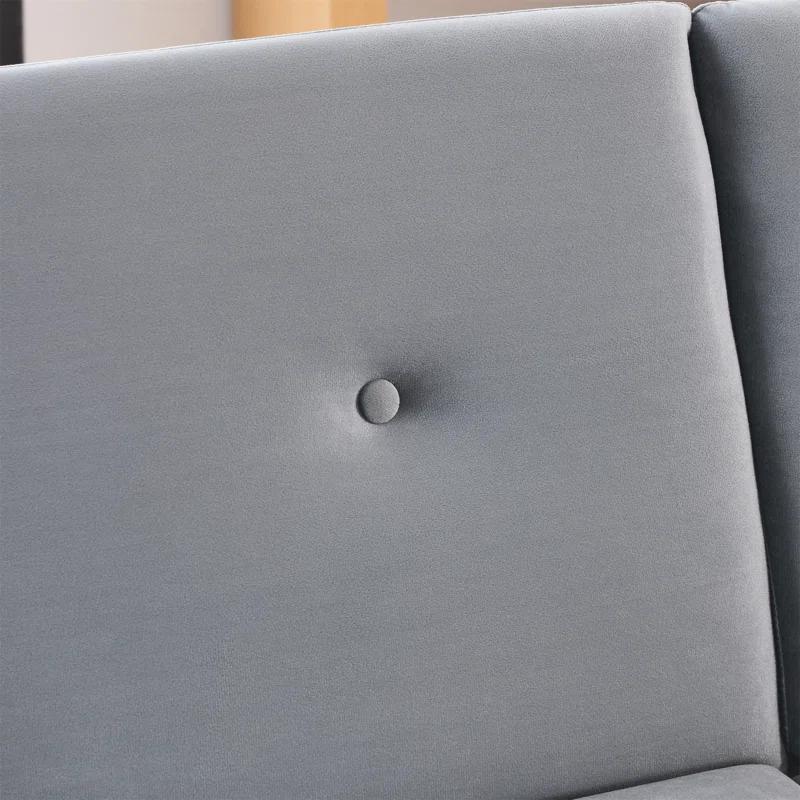 Mercer41 72.5"  Convertible Sofa Bed, Adjustable Velvet Sofa Bed - Velvet Folding Lounge Recliner - Reversible Daybed  - Ideal For Bedroom With Two Pillows And Center Leg