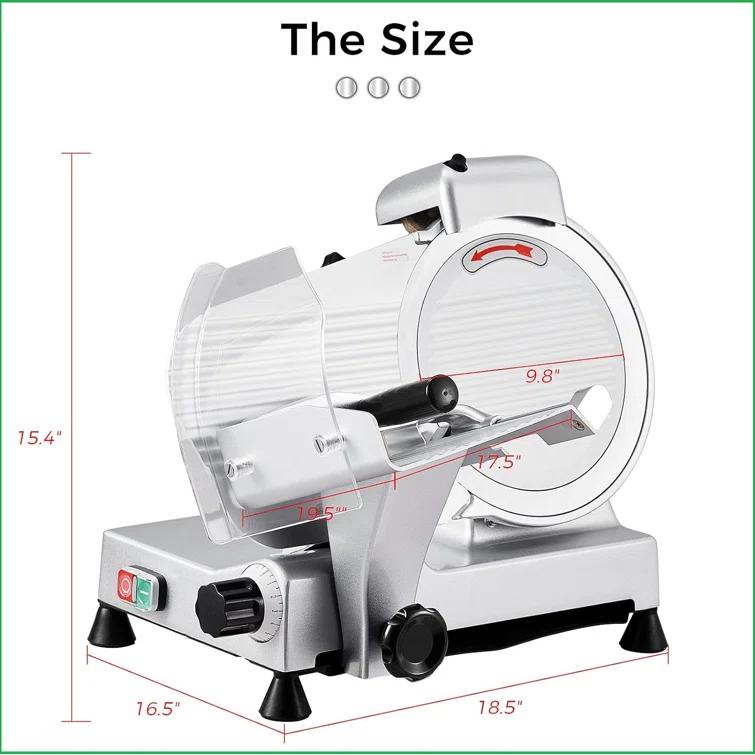 Fashionwu Fashionwu  Commercial Electric Meat Slicer 10" Food Cutter 240W Frozen Deli Slicer Machine