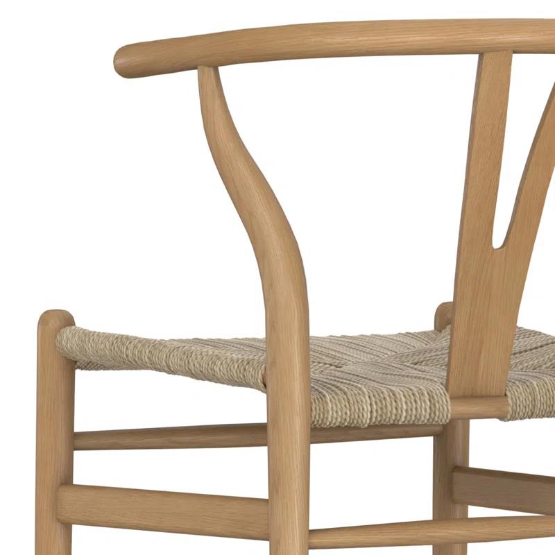 Simpli Home Hershey Solid Wood Dining Chair with Y-Back Design in Mid-Century Modern Style (Set of 2) (Set of 2)