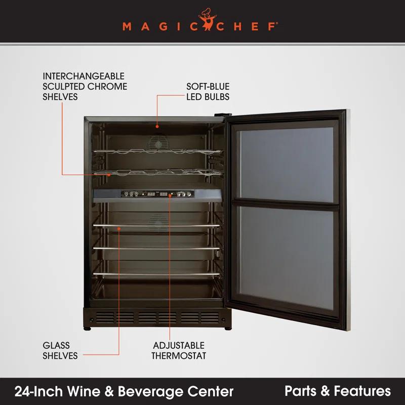Magic Chef Magic Chef Dual Zone 23.4'' 44 Bottle with Reversible Door