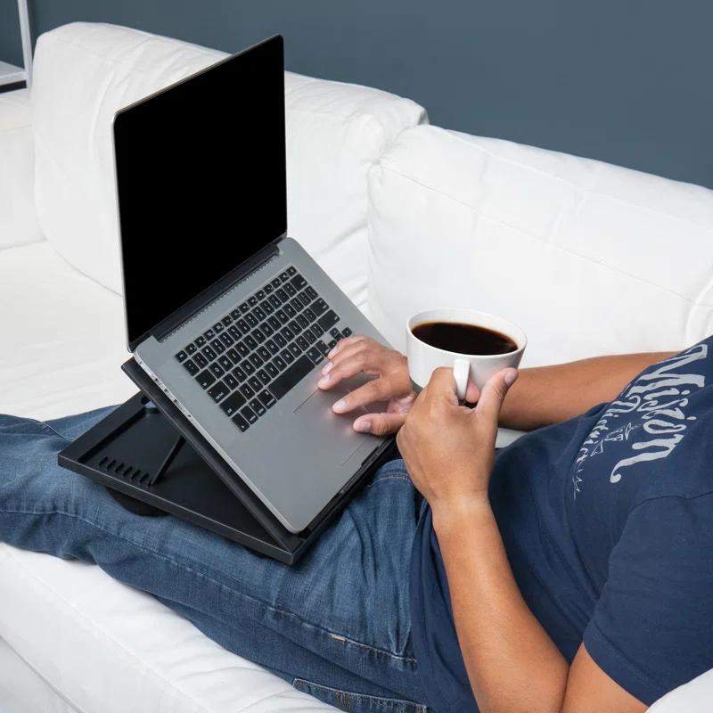 Mind Reader Mind Reader Lap Desk Laptop Stand, Bed Tray, Collapsible, Cushion, Portable, Dorm, Plastic, 14.75"L x 11"W x 7.3"H