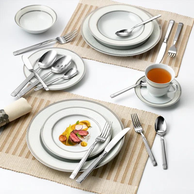 Lorren Home Trends Lorren Home Trends 45 Piece Stainless Steel Flatware Set, Service for 8, Dishwasher Safe