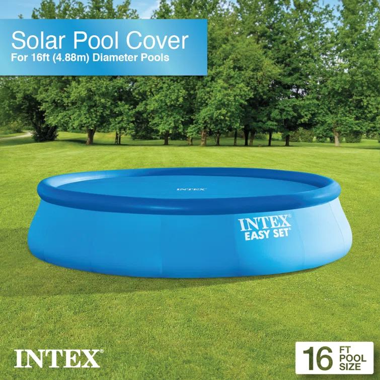 Intex Intex 29024E 16 Foot Above Ground Swimming Pool Solar Cover With Carry Bag, Blue