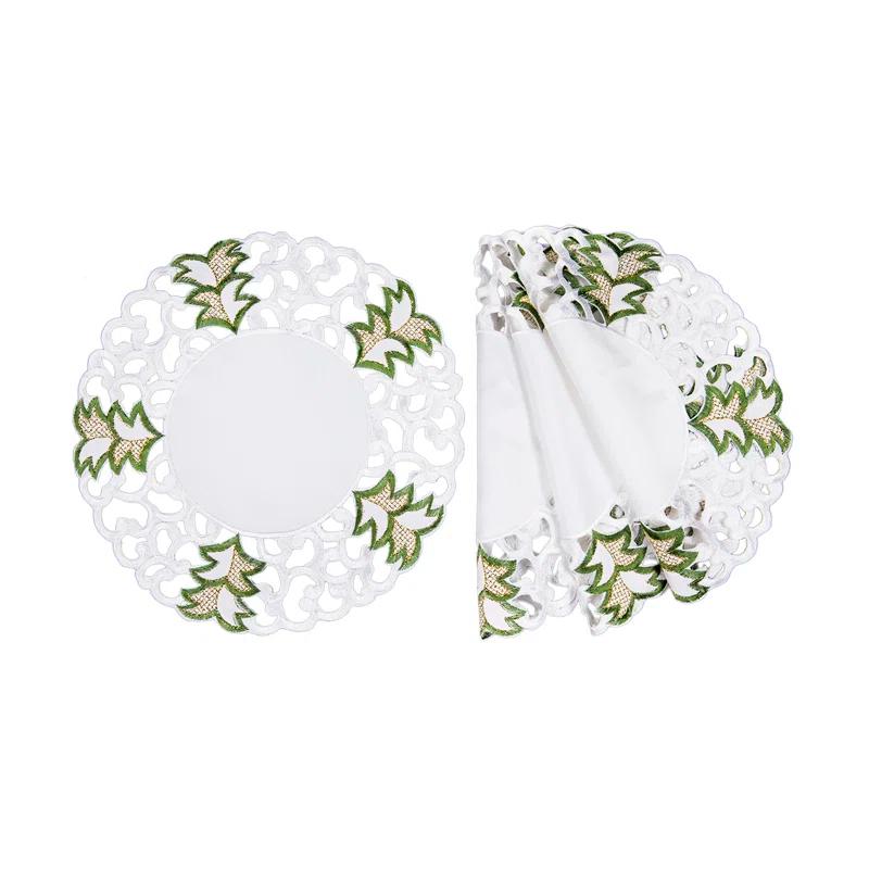 The Holiday Aisle® Salley Polyester Embroidered Round Placemat (Set of 4)
