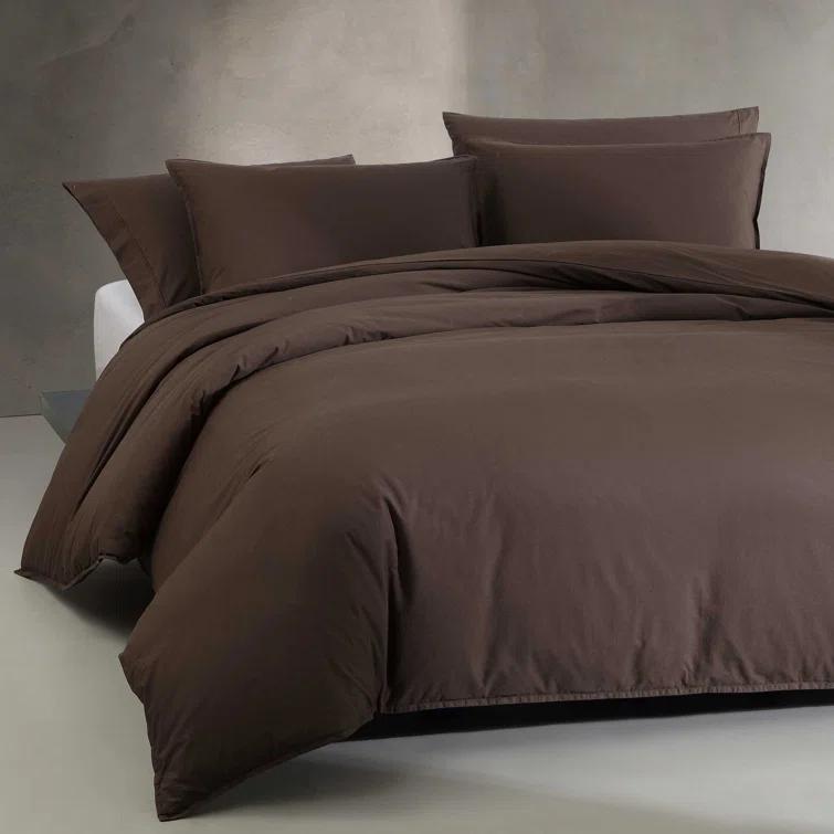 Calvin Klein Washed Percale Cotton Solid Comforter Set