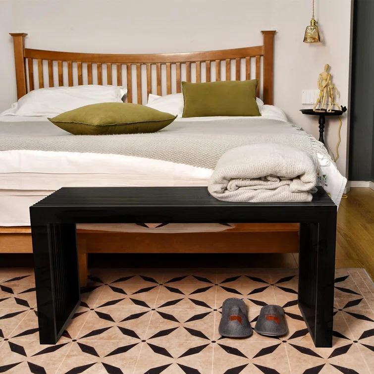 Latitude Run® Seamas Bamboo Bench, Farmhouse Dining Bench Entryway Bench for Living Room, Hallway, Bedroom, Bathroom