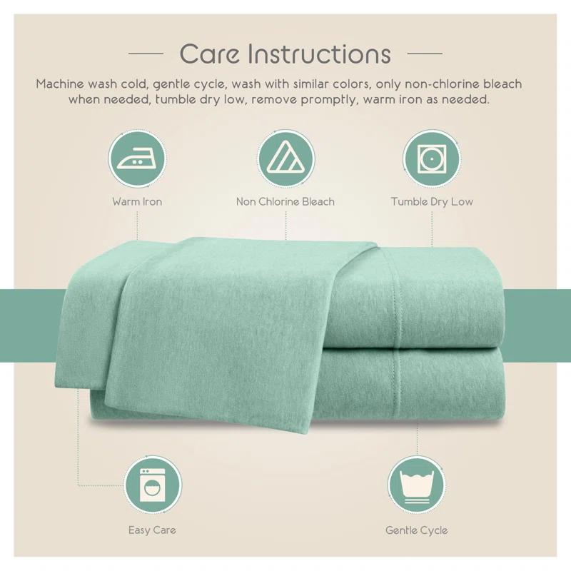 Vellux Vellux Solid Jersey Knit Sheets - Cotton Blend, Deep Pocket, Ultra Soft