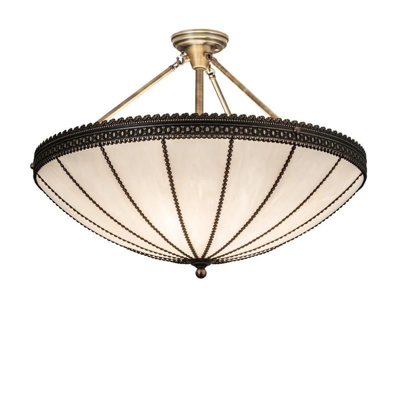 Meyda Lighting Meyda Tiffany & Stained Glass 4 - Light Antique Brass Unique/Statement Pendant