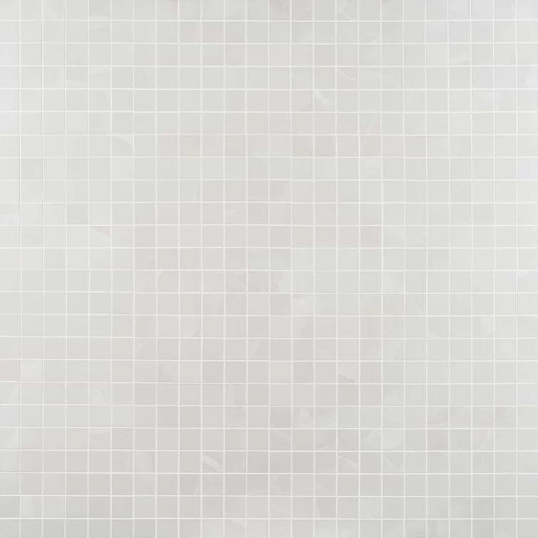 Saroshi Onyx Bianco 11.81 in. x 11.81 in. Matte Porcelain Floor and Wall Mosaic Tile (0.96 sq. ft./Each)