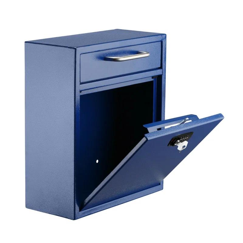 AdirOffice Wall-Mount Secure Drop Box Mailbox with Key and Combination Locking System