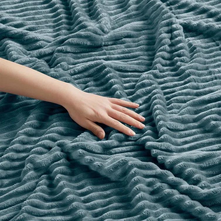 Nestl Nestl Cut Plush Cozy Throw Blanket - Fuzzy Warm Fleece Bed Blankets - Throws for Sofa, Bed, and Couch