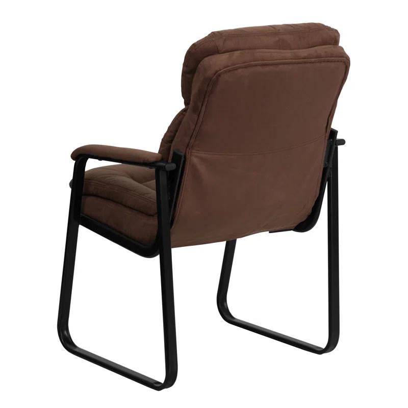 Flash Furniture Isla Modern LeatherSoft Executive Side Reception Chair with Sled Base