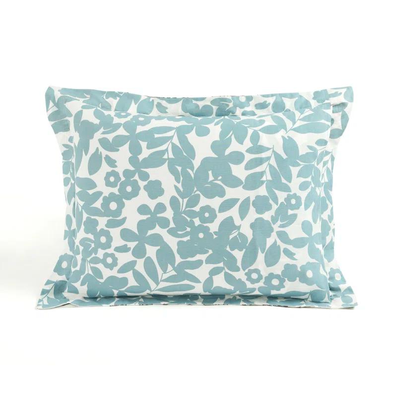 Green/Blue Standard Cotton Reversible 3 Piece Duvet Cover Set