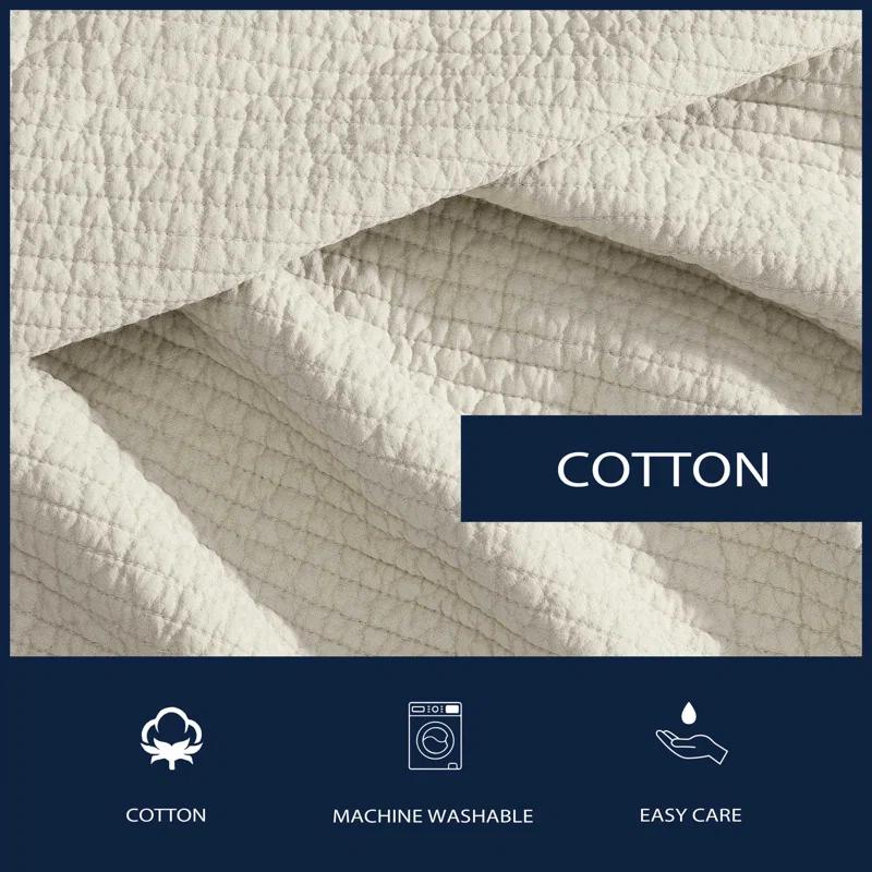 Nautica Bayport Nautica Seashore Stitch Solid Cotton Quilt Set