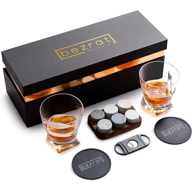 Bezrat 10oz. Stainless Steel Whiskey Glass Set