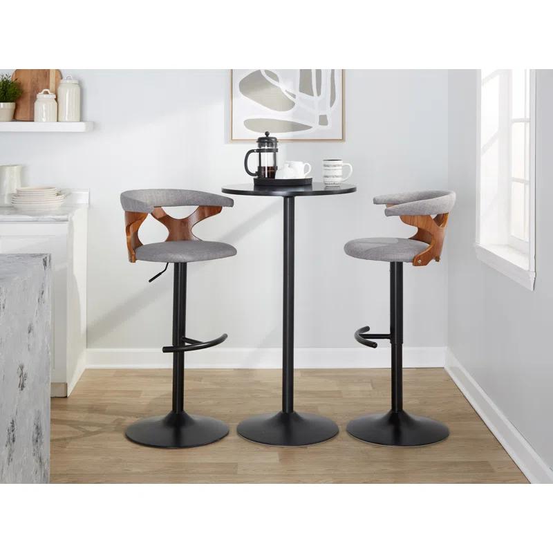 LumiSource Gardenia Swivel Upholstered Adjustable Height Counter Stool with Metal Frame (Set of 2)