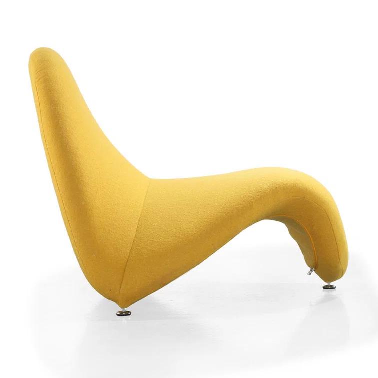 Orren Ellis Hillmar Wool Blend Upholstered Lounge Chair in Yellow