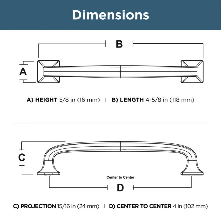 Franklin Brass 4" Center to Center Arch Pull