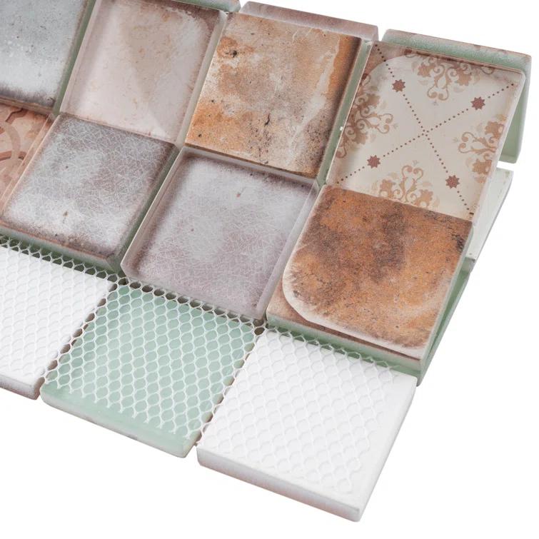 Supreme Tile Classic Roman 11.82 in. x 11.82 in. Squares Glossy Glass Mosaic Tile