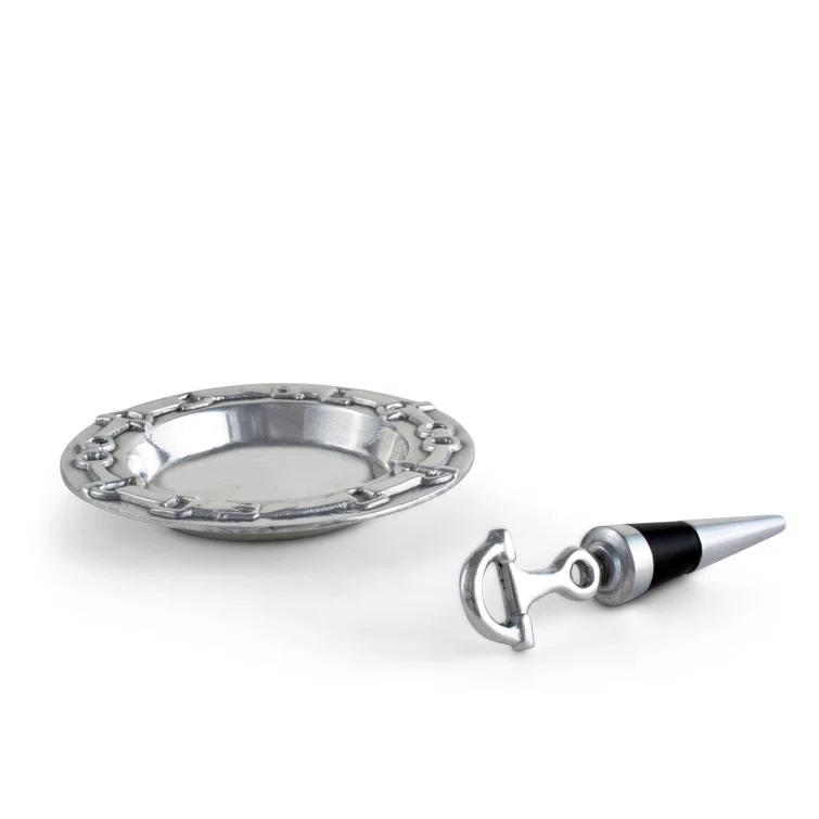 Arthur Court Designs Equestrian Aluminum Round 1 Piece Coaster