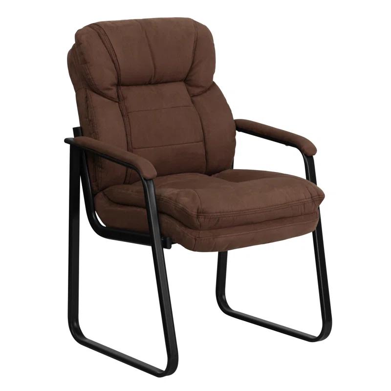 Flash Furniture Isla Modern LeatherSoft Executive Side Reception Chair with Sled Base