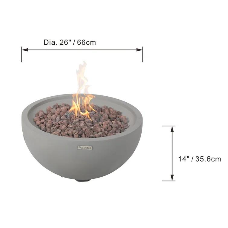 Modeno Nantucket 27" Liquid Propane Concrete Fire Bowl