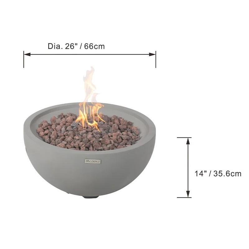 Modeno Nantucket 27" Liquid Propane Concrete Fire Bowl