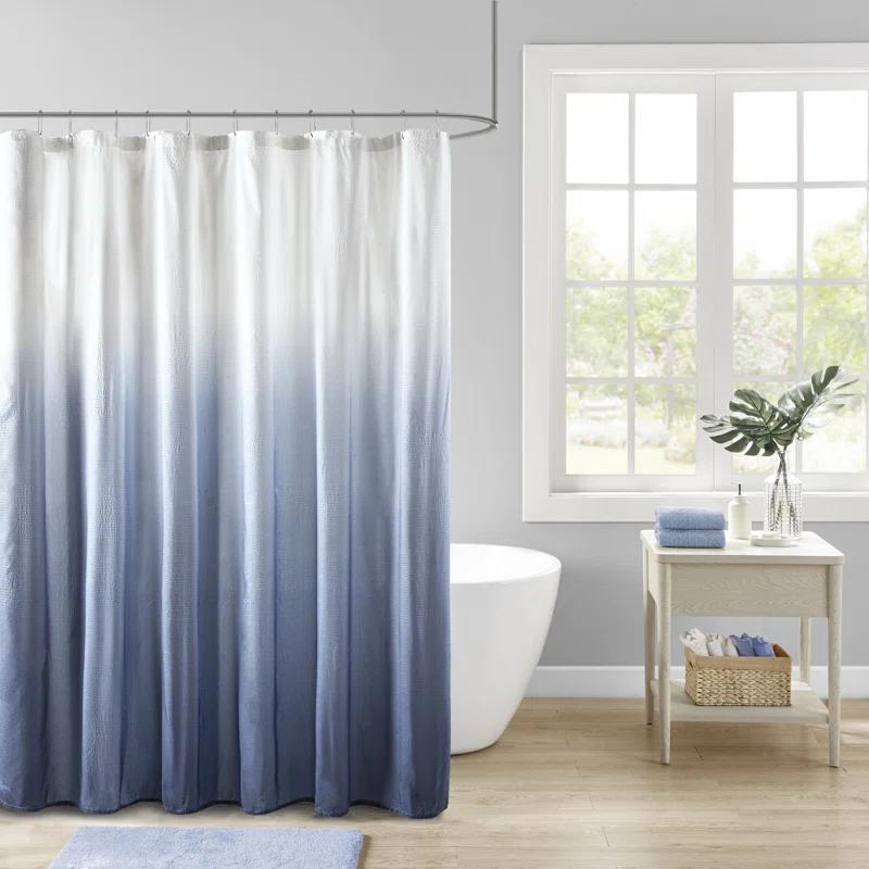 Madison Park Ara Ombre Printed Seersucker Single Shower Curtain