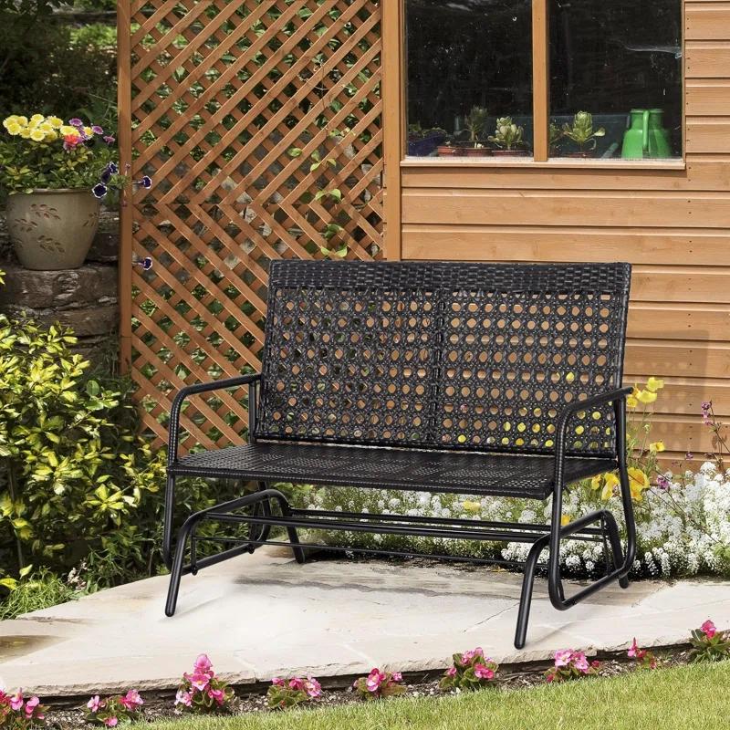 Lark Manor™ Patio 2-Person Wicker Glider Bench Rocking Chair
