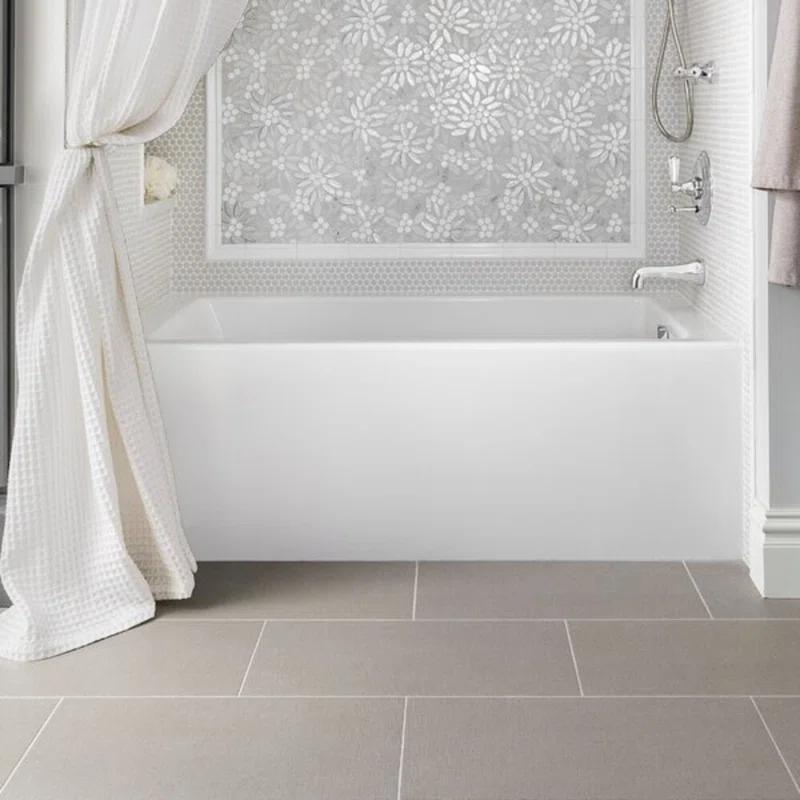 Hydro Systems Designer Sydney 60" x 30" Alcove Soaking Acrylic Bathtub SYD6030ATO-WHI-LH-WOV.PN