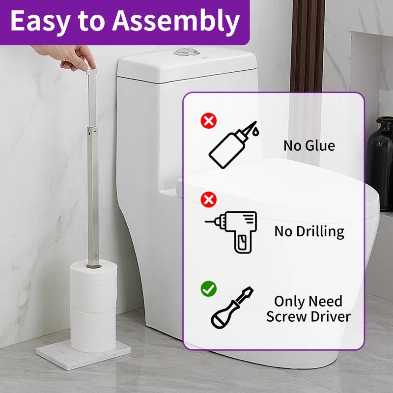 Free Standing Toilet Paper Holder with Weighted Base