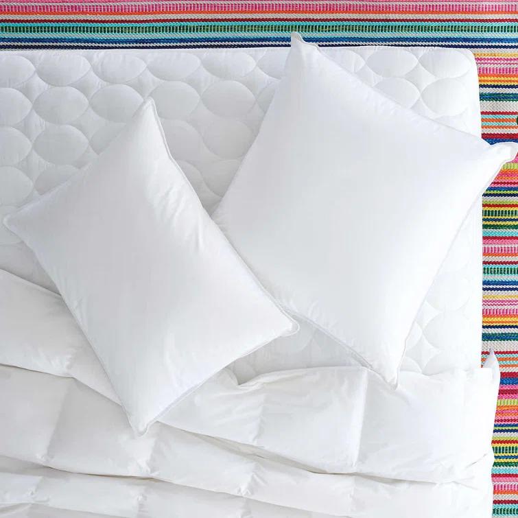 Queen White Down Pillow with Organic Cotton Shell