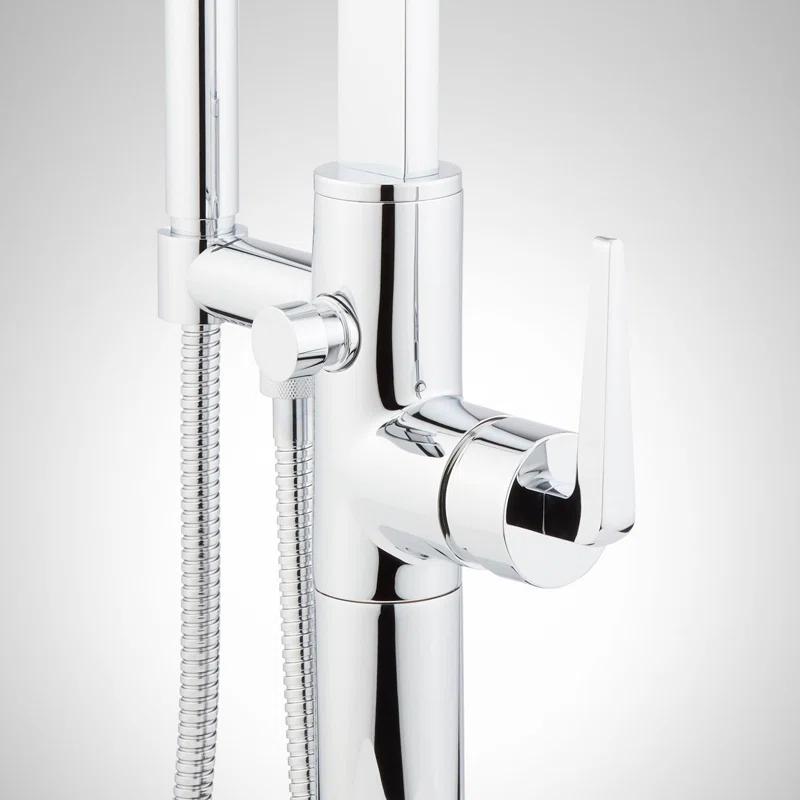 Drea Floor Mounted Tub Filler with Built-In Diverter
