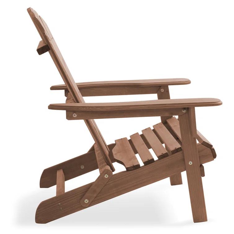 Casafield Folding Wooden Adirondack Chair, Pre-Assembled Backrest