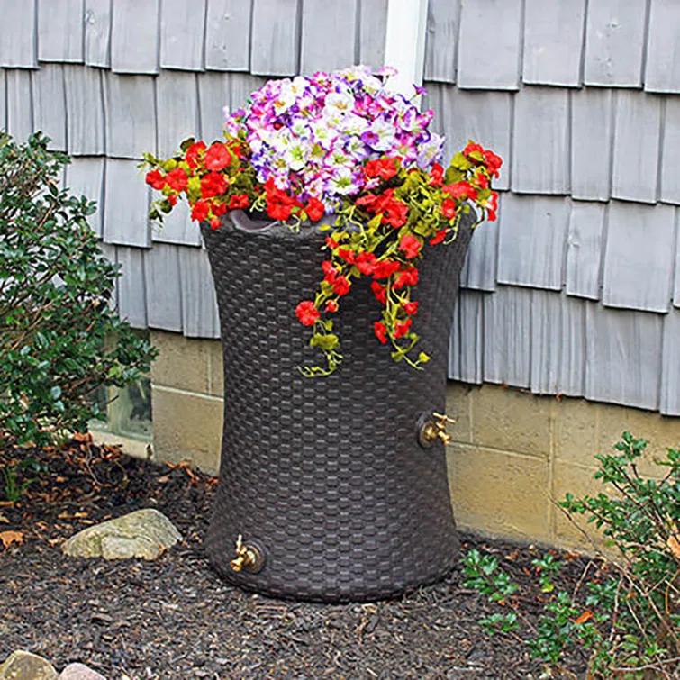 Good Ideas Good Ideas 50 Gallons Plastic Drainable Dual Overflow Planter Rain Barrel
