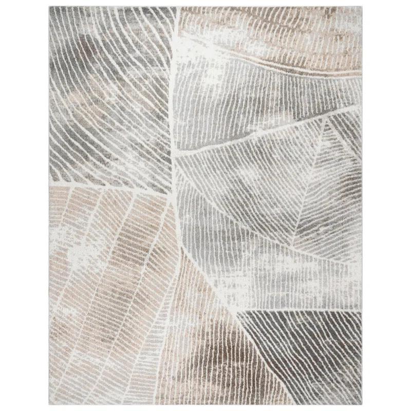 Gertmenian Gertmenian Alor Bisa Modern Abstract Gray/Ivory/Tan Polypropylene Indoor Area Rug