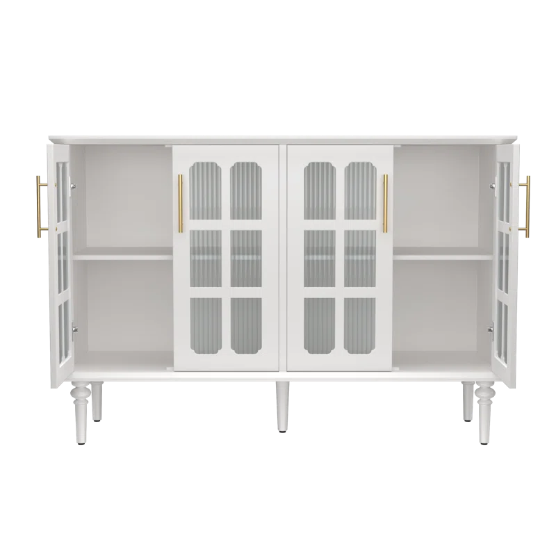 Charlton Home® Eldren 47.6-inch Antique Sideboard with Adjustable Shelves and 4 Glass Doors