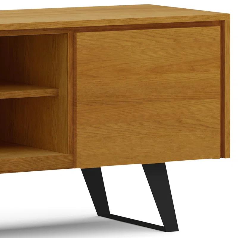 Simpli Home Lowry 63"W Solid Wood Modern Industrial TV Stand for TVs up to 70" with Storage