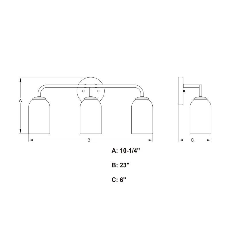 Shelby 3 Light Gold Brass Transitional Bathroom Vanity Fixture White Glass