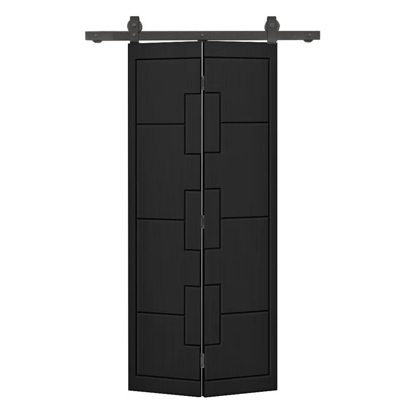 Calhome Modern Bi-Fold Barn Door with Sliding Hardware Kit