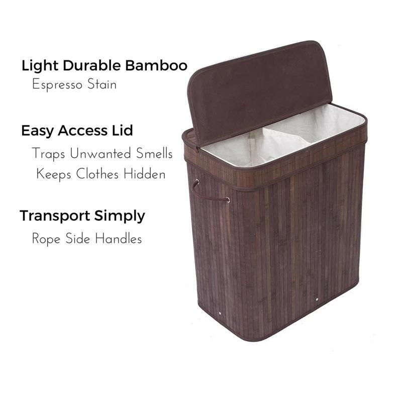 BirdRock Home Bamboo Laundry Sorter with Handles