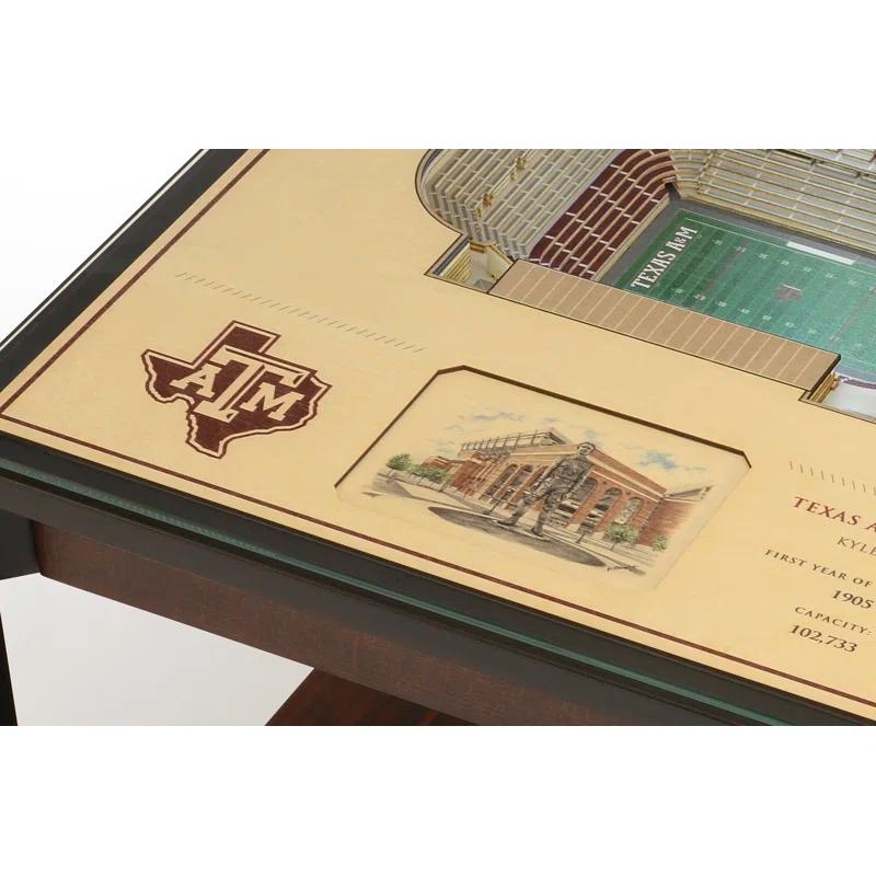 YouTheFan Glass Top End Table