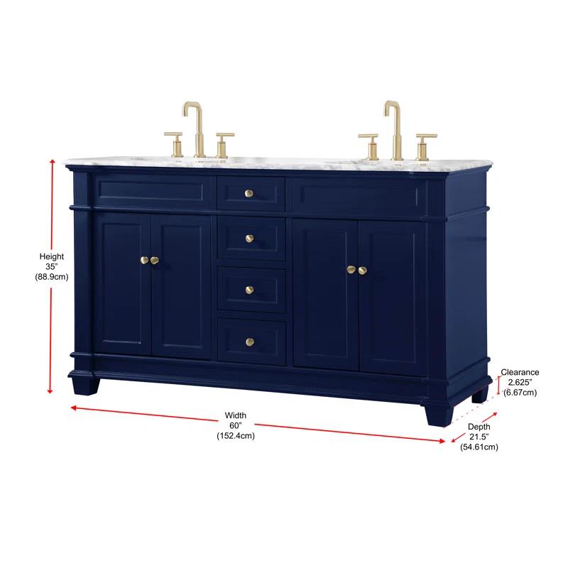 Etta Avenue™ Lydie 60'' Double Bathroom Vanity with Marble Top
